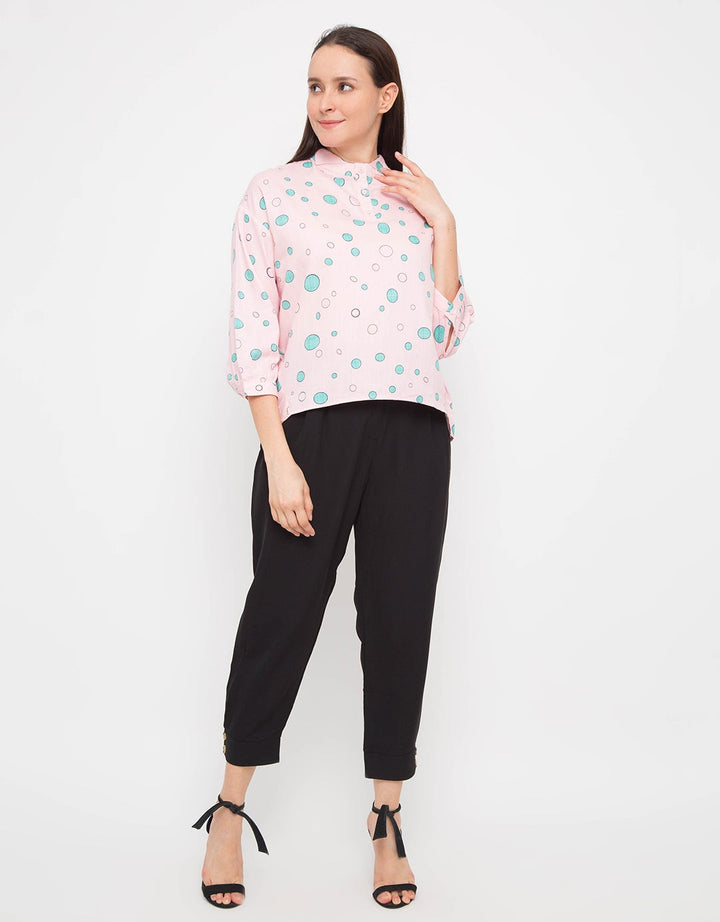 Chic Girl Kemeja Oversize Polkadot