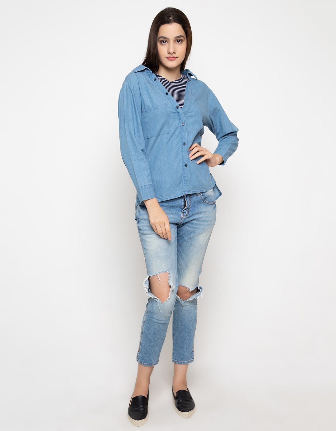 LS CHAMBRAY CLOSED S