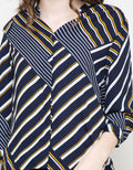 3/4 BLOUSE GEO STRIP