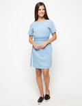 Connexion Dress Denim And Ruffle Buckle