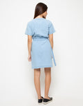 Connexion Dress Denim And Ruffle Buckle
