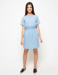 Connexion Dress Denim And Ruffle Buckle