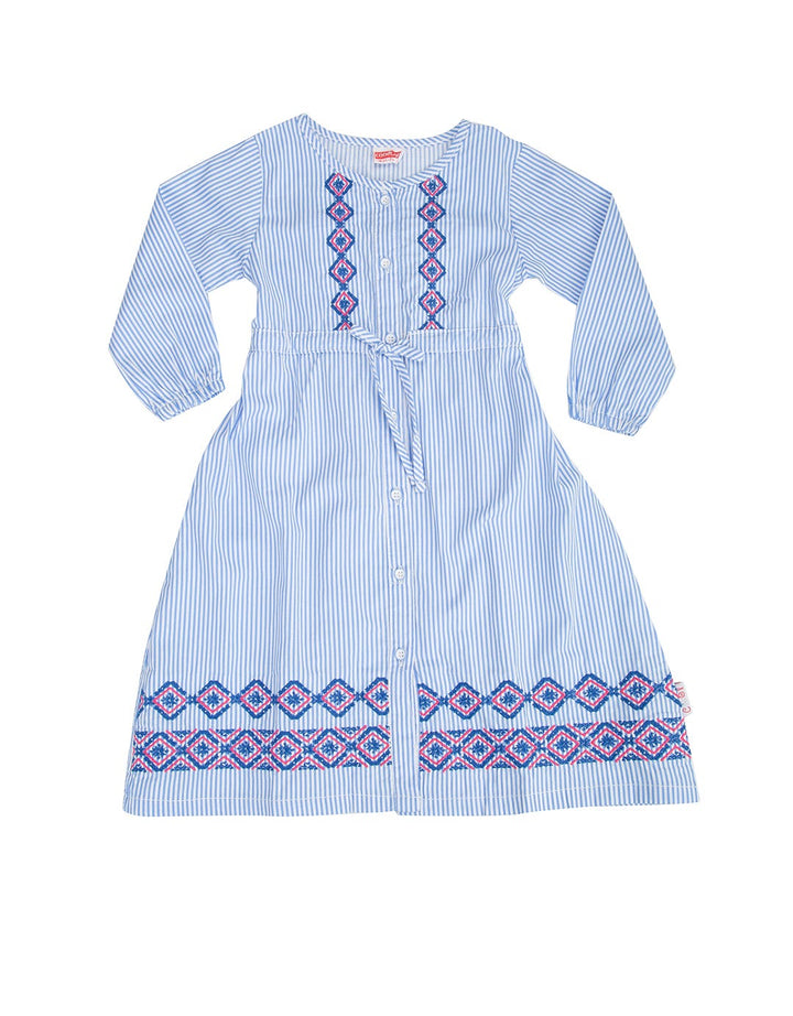 Cool Baby Dress Motif Salur Sablon Bunga Pink