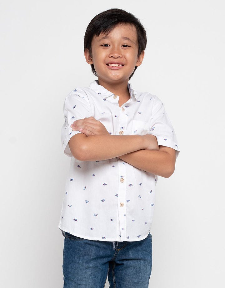 Cool Boy Kemeja SS Motif Perahu Kertas