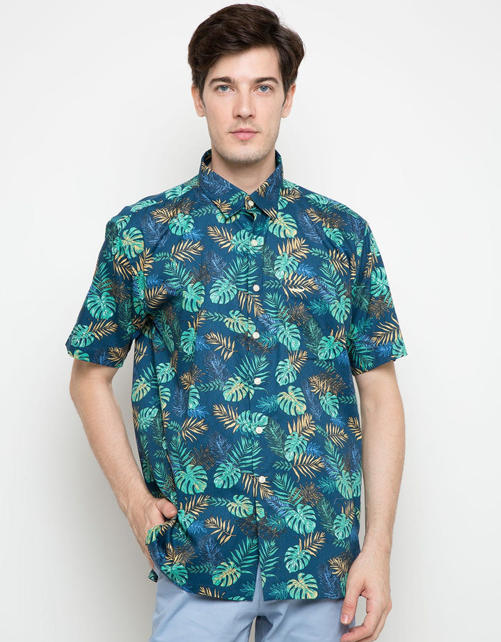 Crocodile Big Leaf Print Shirt