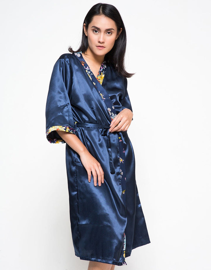 Cynthia Kimono Wanita Satin Blossom