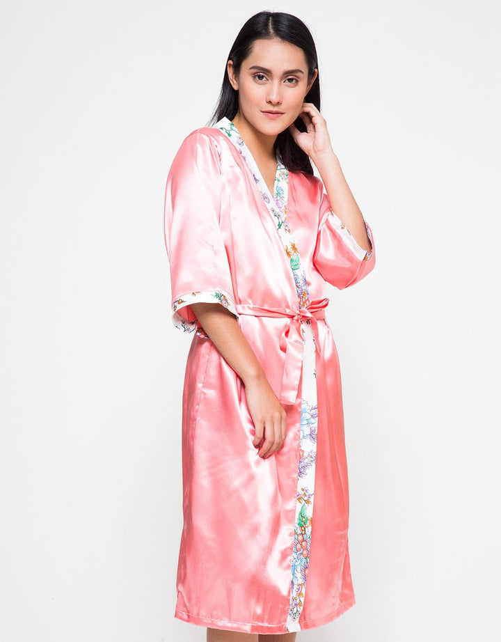 Cynthia Kimono Wanita Satin Blossom