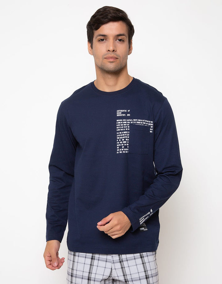 D&F T-shirt Lengan Panjang Print Wording