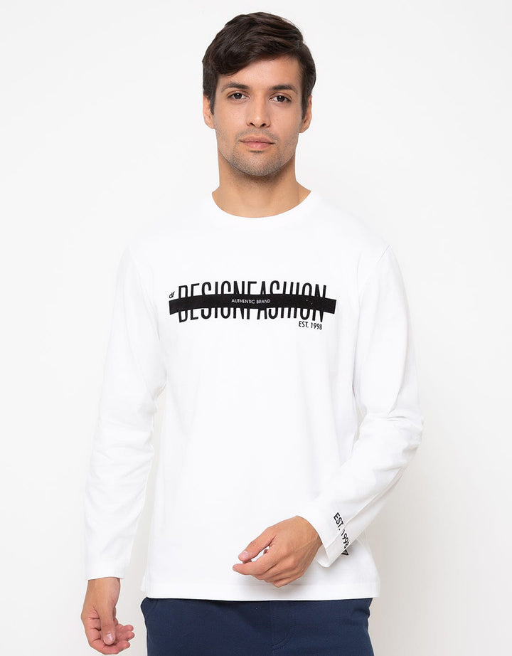 D&F T-shirt Lengan Panjang Print Wording