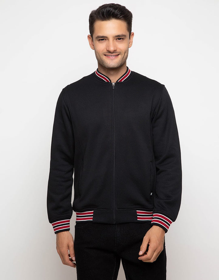 d&f Jacket Cvc Bomber Hitam Stripe