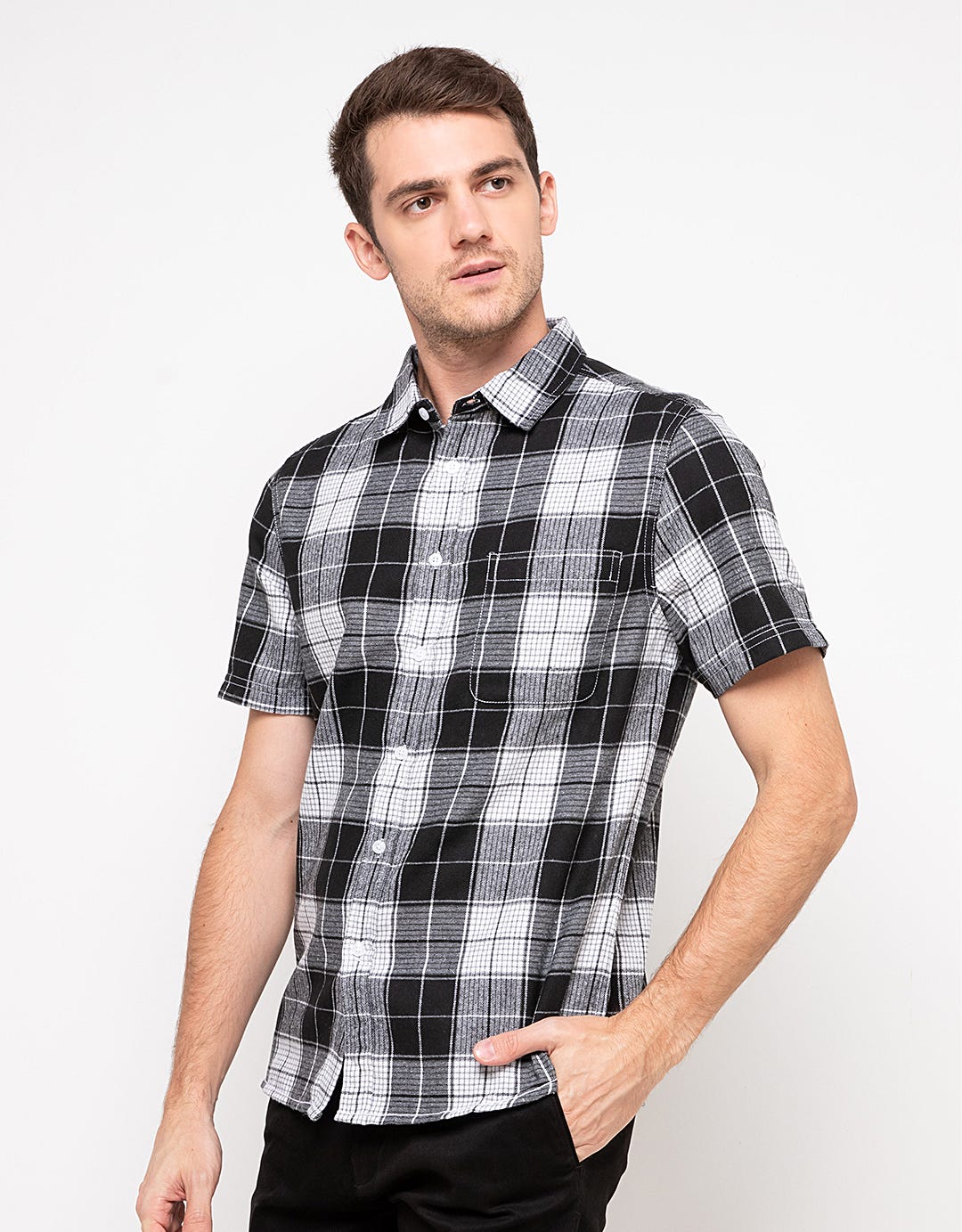 D'Britano Casual Plaid Short Sleeve Shirt
