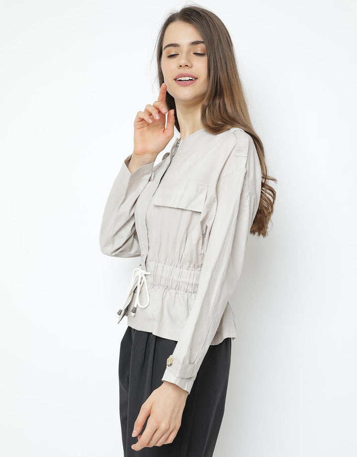 KHAKI JACKET DOBBY T
