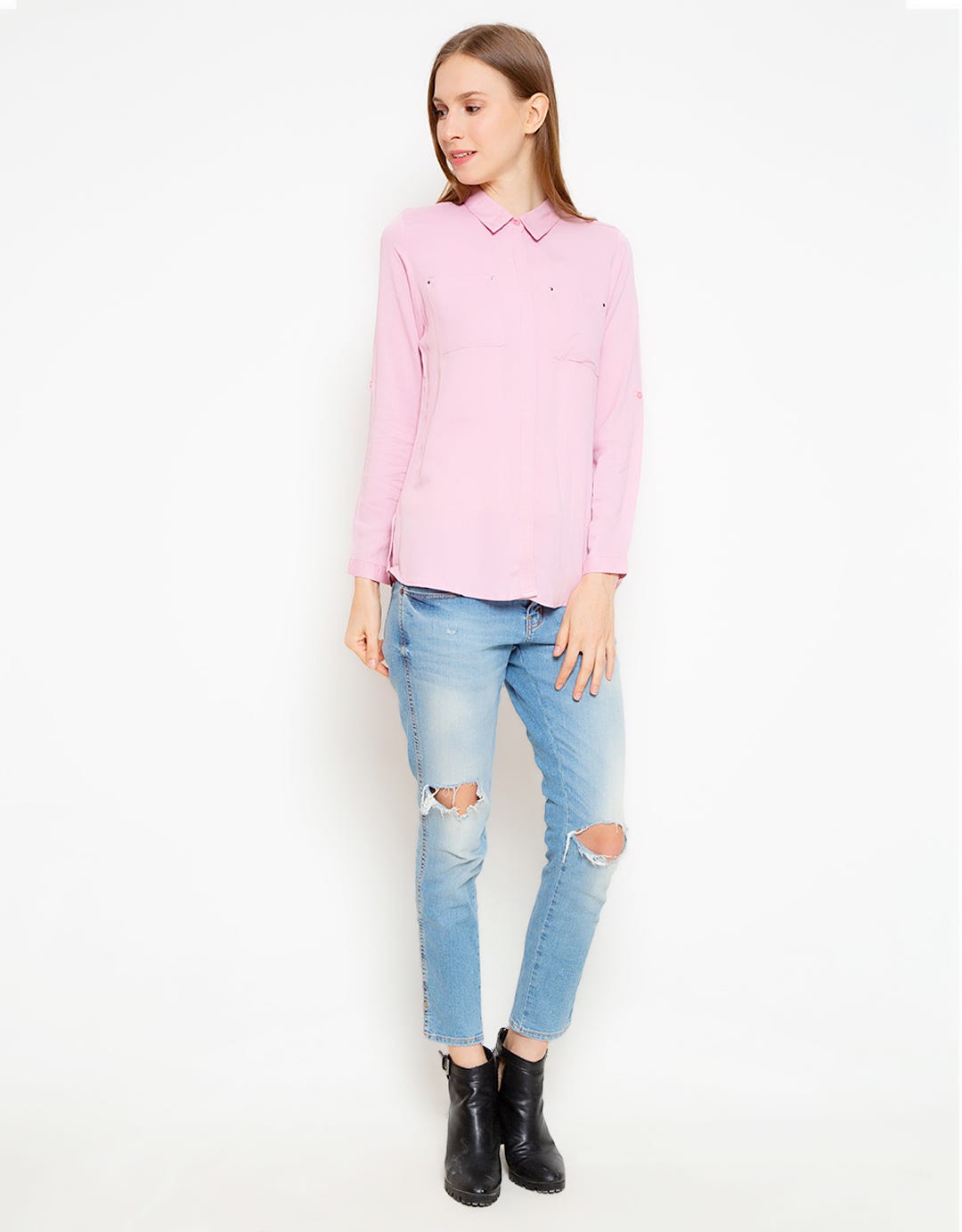 Details Long Sleeve Shirt Rivet