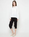 KHAKI TOP WVN LS TX