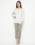 KHAKI TOP KNIT LS PR