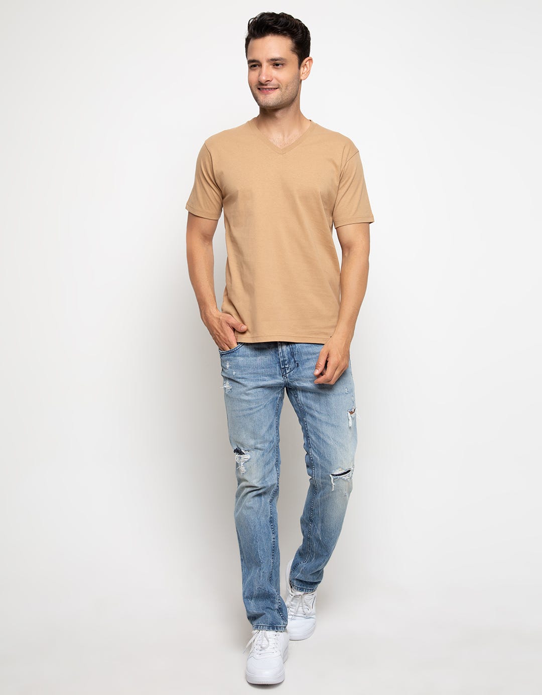 Key Item T-Shirt Details V Neck Jersey