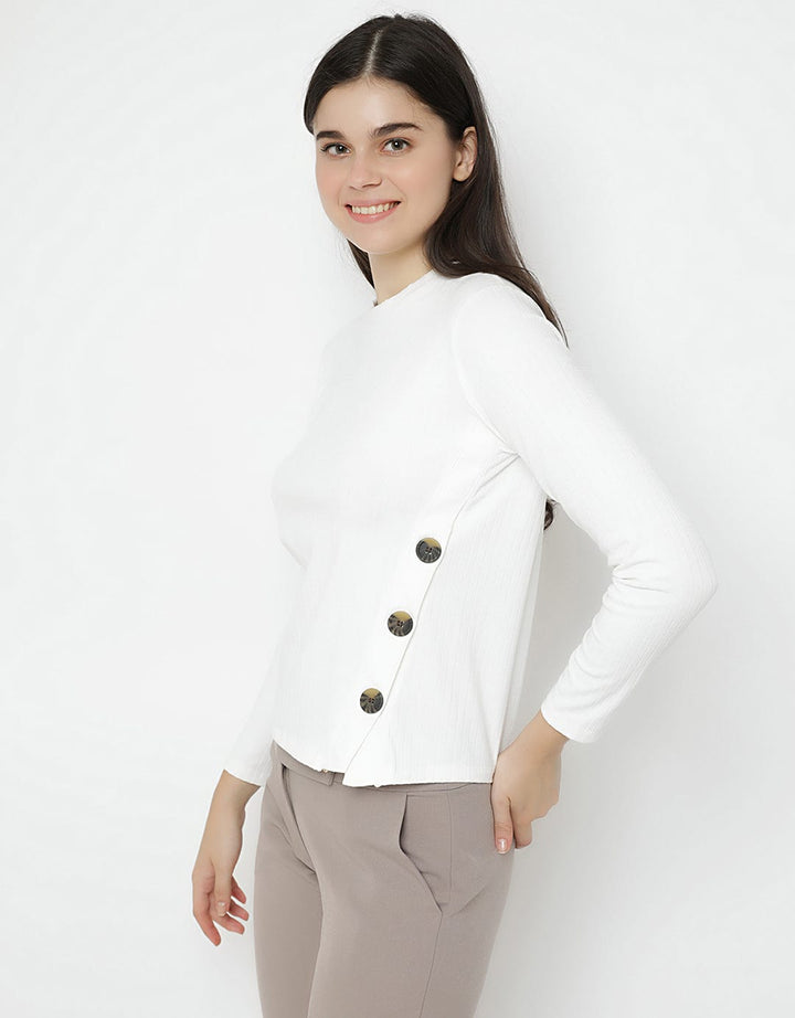 KHAKI TOP KNIT LS ST