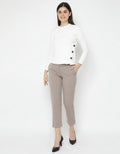 KHAKI TOP KNIT LS ST
