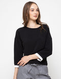 TOP KNIT LS TXT JERU