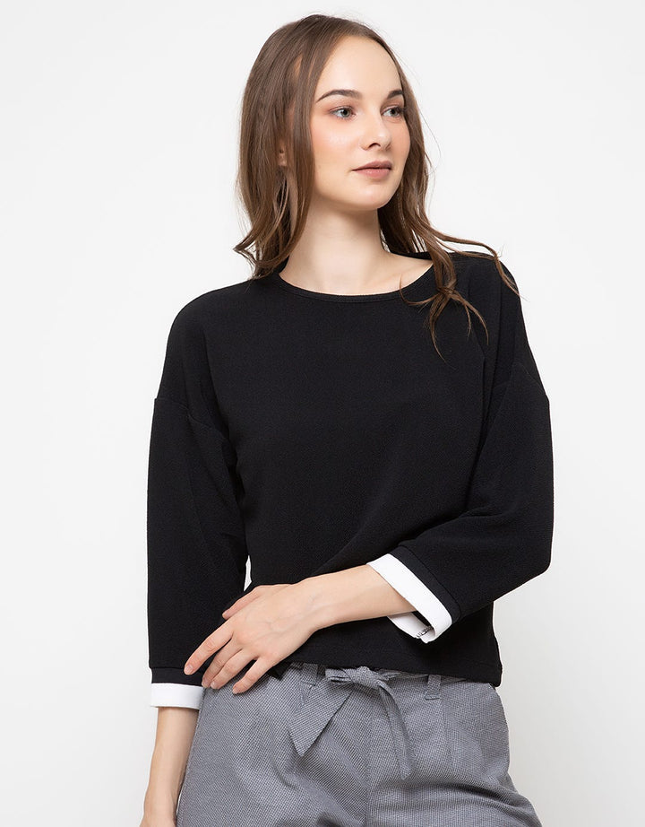 TOP KNIT LS TXT JERU