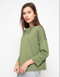 TOP KNIT LS HALF COL