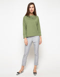 TOP KNIT LS HALF COL