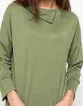 TOP KNIT LS HALF COL