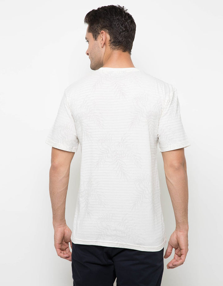 Details Stripe Leaves Kaos Casual Pria