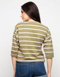 TOP KNIT LS STR COMB