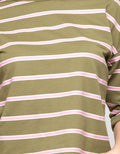 TOP KNIT LS STR COMB