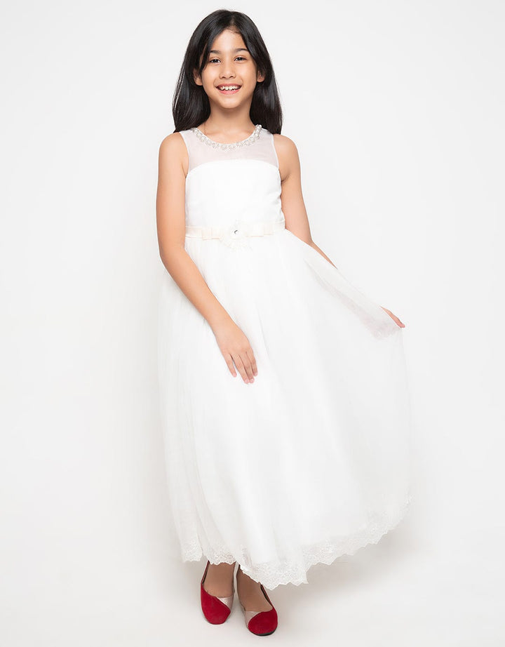 Donita Premium Dress White Flower