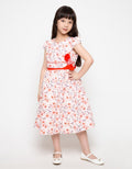 Donita Red Flower Casual Dress
