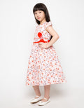 Donita Red Flower Casual Dress