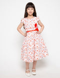 Donita Red Flower Casual Dress