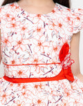 Donita Red Flower Casual Dress