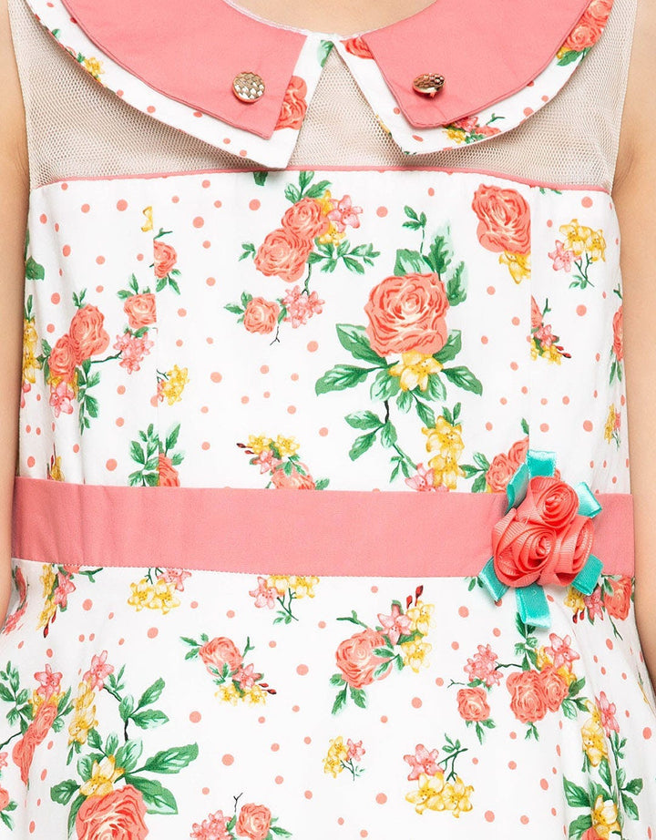 Donita Flower Two Button Dress