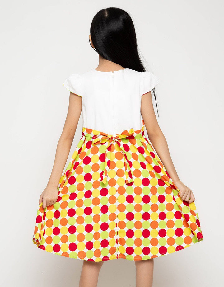 Donita Casual Dress Polkadot With Embroidery
