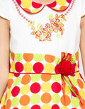 Donita Casual Dress Polkadot With Embroidery