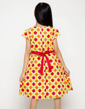 Donita Casual Dress Polkadot Ribbon Detail