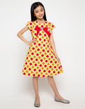 Donita Casual Dress Polkadot Ribbon Detail