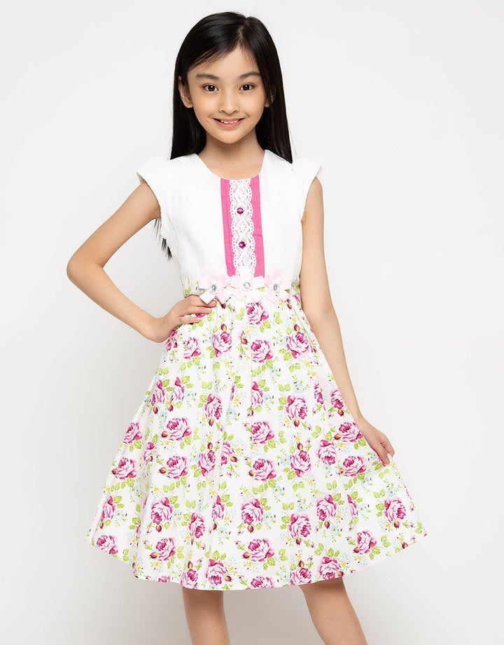 Donita Casual Dress Flower Print With Lace