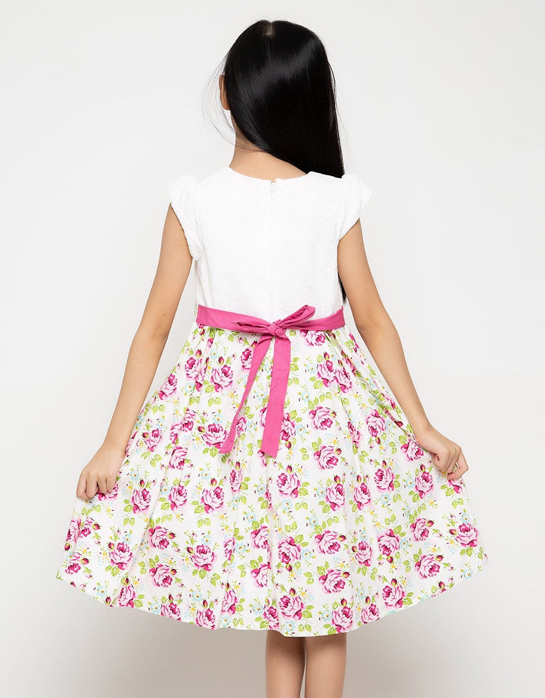Donita Casual Dress Flower Print With Lace