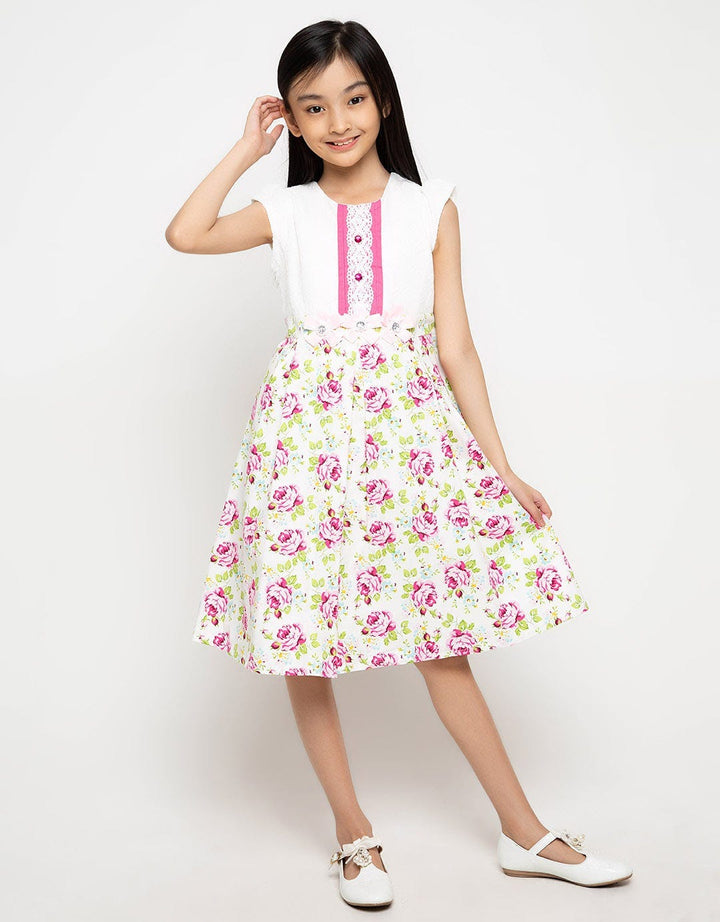 Donita Casual Dress Flower Print With Lace