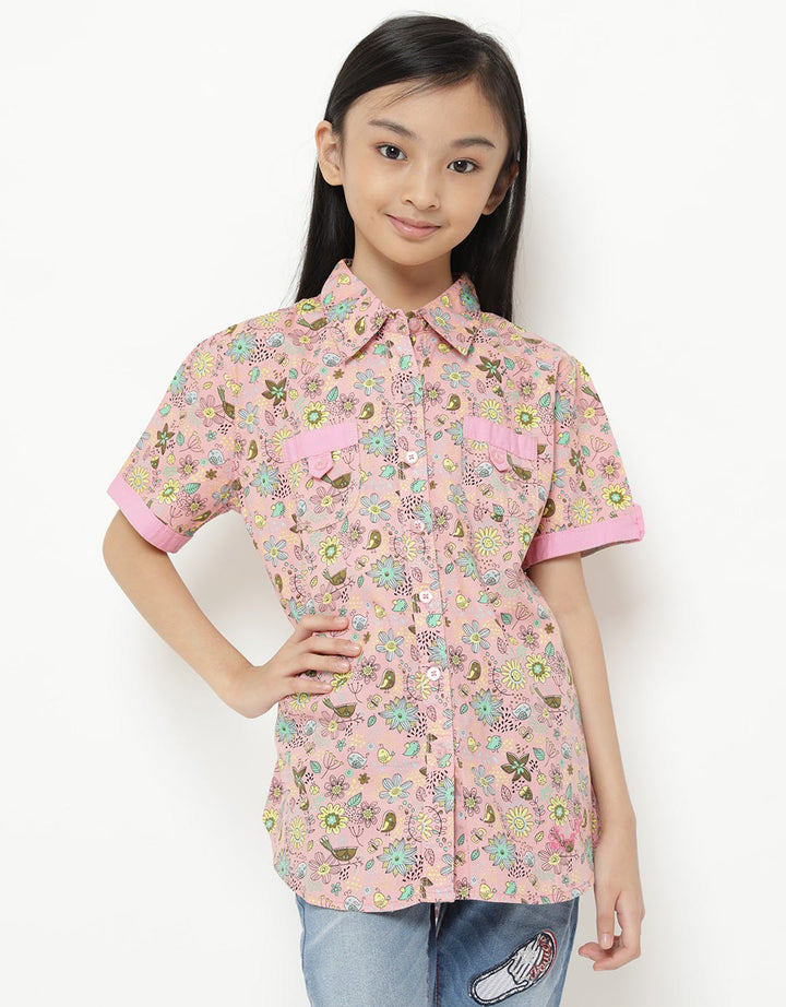 Pingu Club Dress Lengan Pendek Motif Bunga