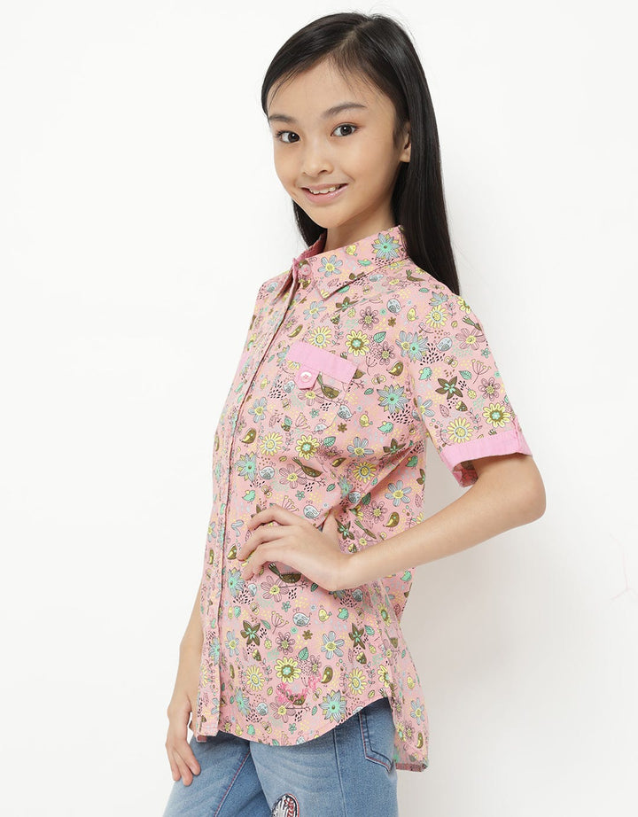 Pingu Club Dress Lengan Pendek Motif Bunga