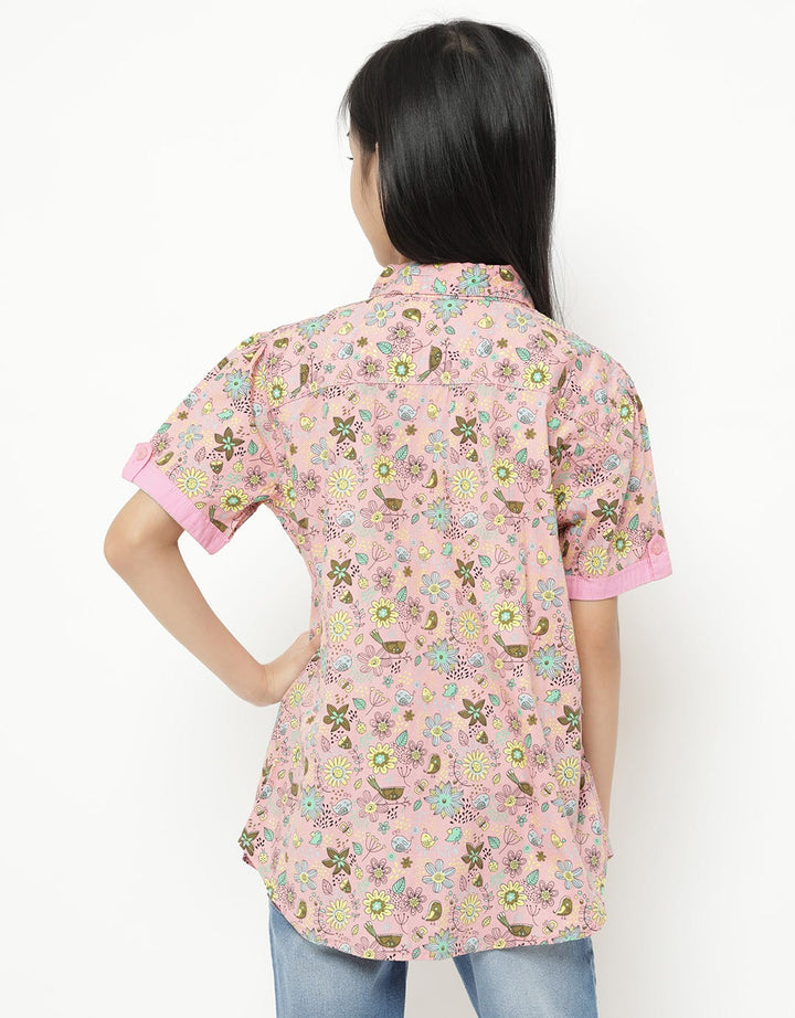Pingu Club Dress Lengan Pendek Motif Bunga