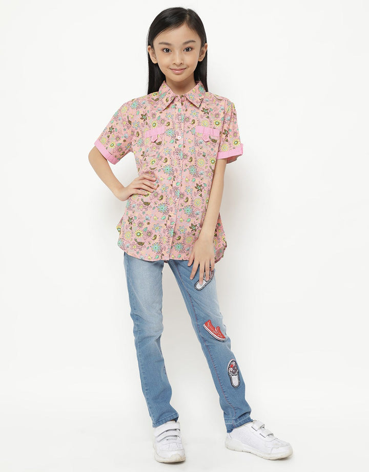 Pingu Club Dress Lengan Pendek Motif Bunga
