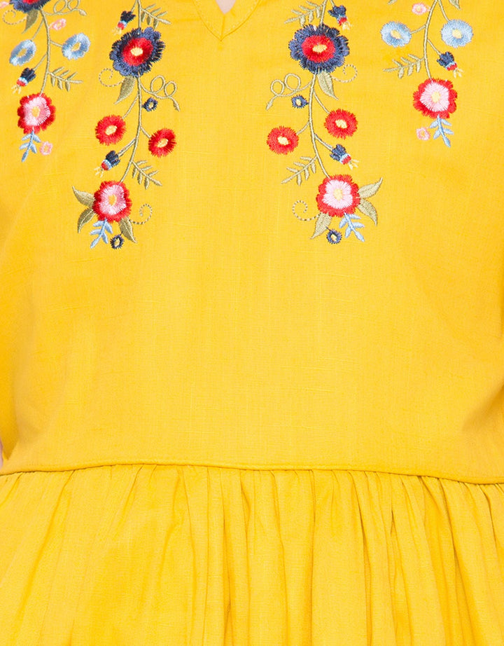 Sweet Miss Bordir Bunga Dress Anak Perempuan