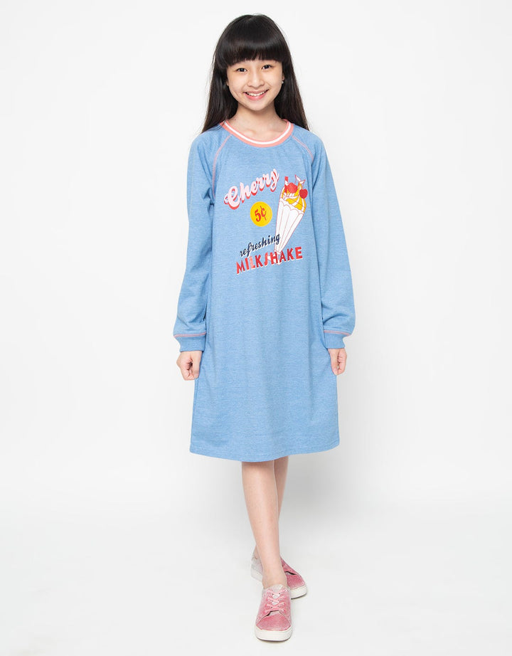 LS MIDI DRESS RAGLAN