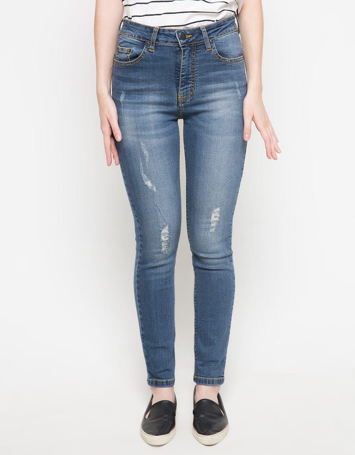 Dust Fashion Wanita High Rise Jeans